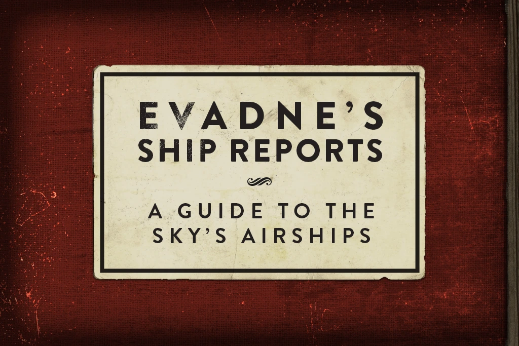 Red book cover with white rectangle reads 'Evadne's Ship Reports'